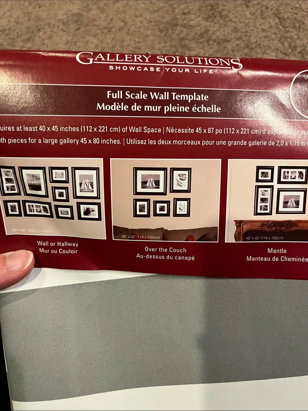 Gallery Solutions Full Scale Wall Template - Red #1